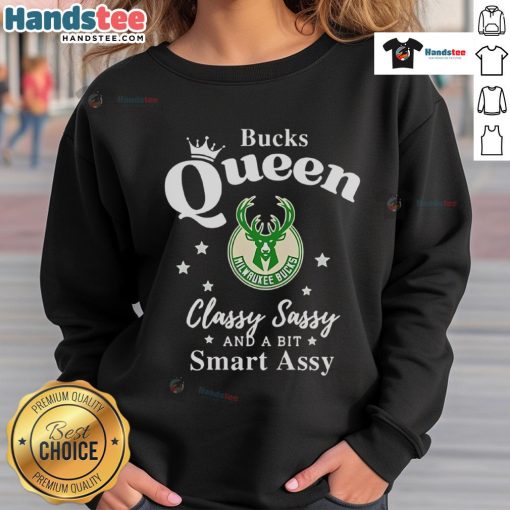 Alt Text: Official Milwaukee Bucks sweatshirt featuring Classy, Sassy, and a Bit Smart-Assy design in team colors.
