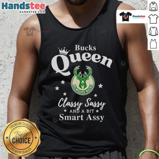 Official Milwaukee Bucks Queen Classy Sassy and a Bit Smart Assy Tank Top featuring vibrant team colors and stylish design.