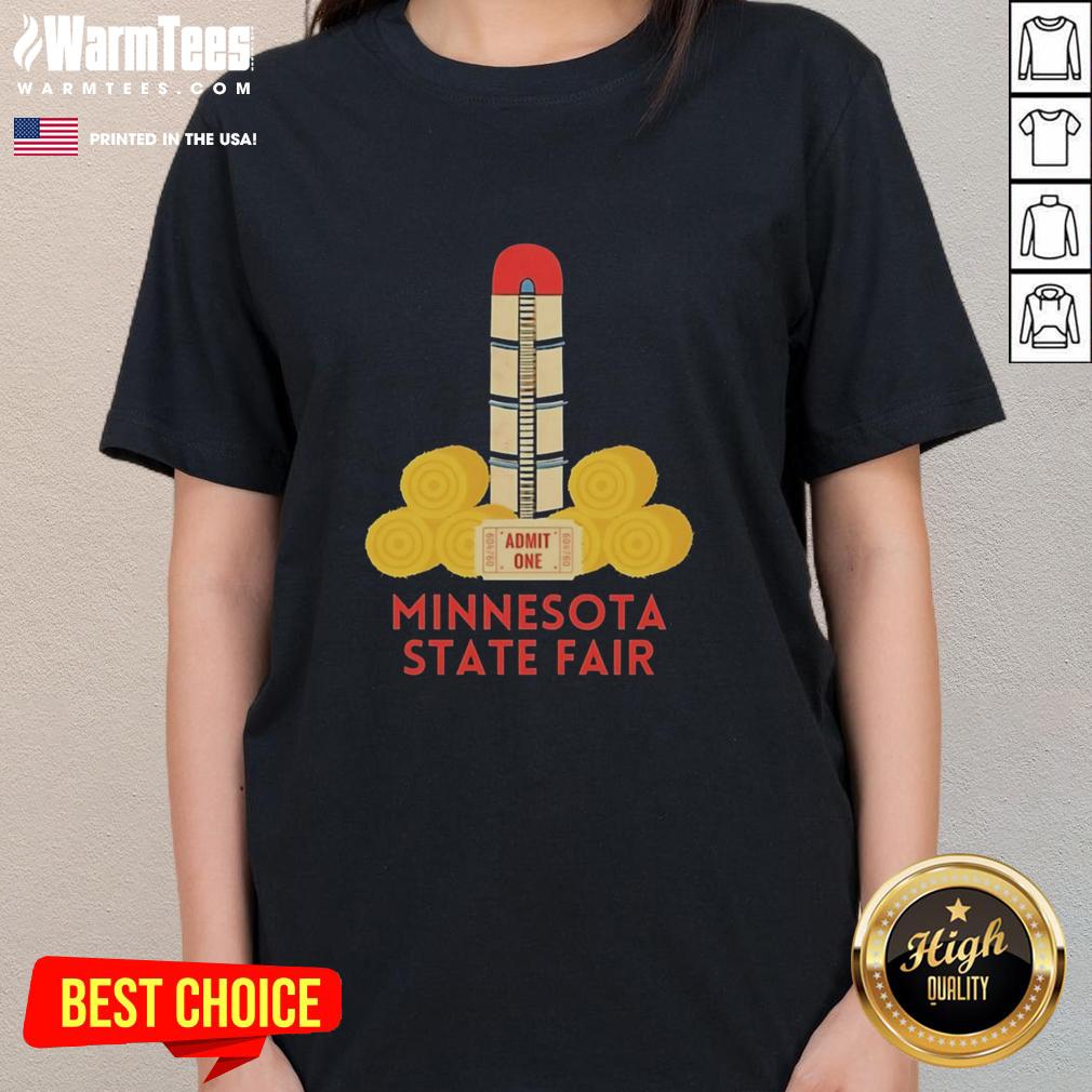 Official Minnesota Farm Boy State Fair Ladies Tee Alt Text: Official Minnesota Farm Boy State Fair Ladies Tee featuring a stylish design perfect for summer outings and fair visits.
