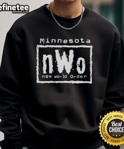 Official Minnesota nWo New World Order Sweatshirt in black with bold logo, perfect for wrestling fans and casual wear.