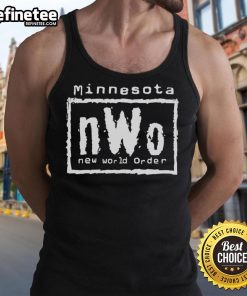 Official Minnesota nWo New World Order tank top featuring bold graphics and a stylish design for wrestling fans.