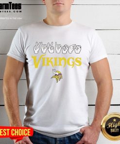 Official Minnesota Vikings Football Homage Youth T-Shirt featuring love sign hand signals for young fans.