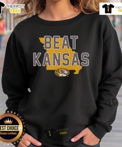 Official Mizzou Beat Kansas sweatshirt featuring bold graphics and team colors, perfect for showing your school spirit.