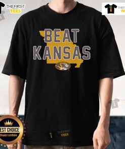 Official Mizzou Beat Kansas T-Shirt featuring bold graphics and team colors, perfect for showing Mizzou pride.