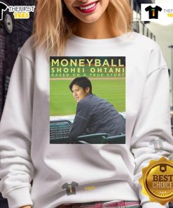 Official Moneyball Shohei Ohtani baseball movie sweatshirt featuring a stylish design for fans and collectors.