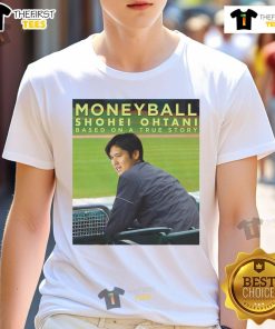 Official Moneyball Shohei Ohtani baseball movie T-shirt featuring a stylish design for fans and baseball enthusiasts.