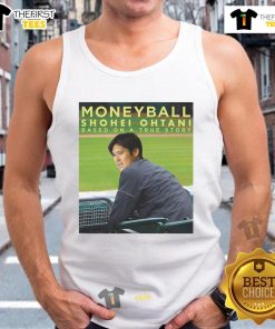 Alt Text: Official Moneyball Shohei Ohtani baseball movie tank top featuring vibrant graphics and a stylish design.