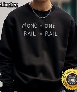 Official Mono One Rail Monorail Sweatshirt featuring a sleek design and vibrant colors, perfect for monorail enthusiasts.