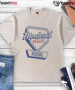Alt Text: Official Montreal Canada baseball home plate log washed t-shirt showcasing a stylish and unique design.