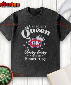 Official Montreal Canadiens Queen Classy Sassy and a Bit Smart Assy washed t-shirt in team colors, perfect for fans.