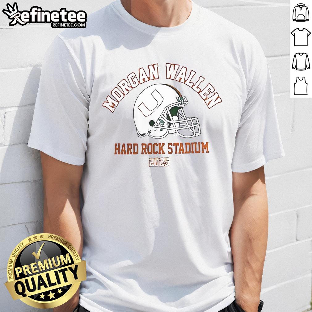 Official Morgan Wallen Hurricanes Hard Rock Stadium 2025 T Shirt Alt Text: Official Morgan Wallen Hurricanes Hard Rock Stadium 2025 T-shirt featuring vibrant graphics and team colors.