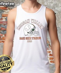 Alt Text: Official Morgan Wallen Hurricanes tank top at Hard Rock Stadium 2025, showcasing vibrant design and fan spirit.