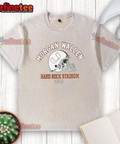 Alt Text: Official Morgan Wallen Hurricanes Hard Rock Stadium 2025 washed t-shirt featuring vibrant graphics and comfortable fit.
