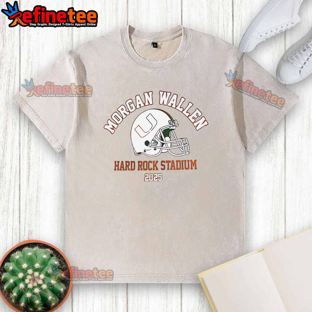 Official Morgan Wallen Hurricanes Hard Rock Stadium 2025 Washed T Shirt Alt Text: Official Morgan Wallen Hurricanes Hard Rock Stadium 2025 washed t-shirt featuring vibrant graphics and comfortable fit.