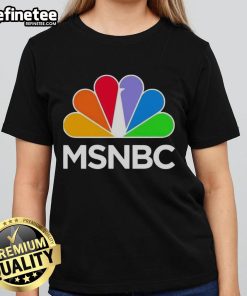 Classic ladies tee featuring the official MSNBC logo in vibrant colors, perfect for fans of the network.