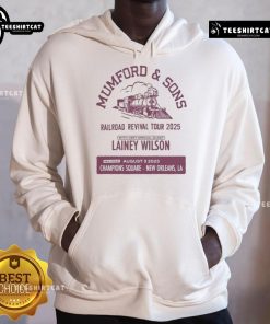 Official Mumford Sons hoodie from the August 3, 2025 concert in New Orleans, LA, featuring unique design and tour details.