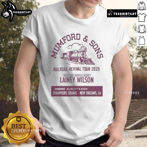 Alt Text: Official Mumford & Sons Aug 3 2025 New Orleans LA T-Shirt featuring band logo and concert date design.