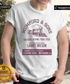 Alt Text: Official Mumford & Sons Aug 3 2025 New Orleans LA T-Shirt featuring band logo and concert date design.