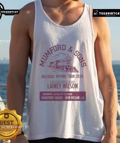 Alt Text: Official Mumford Sons tank top from the August 3, 2025 concert in New Orleans, LA, featuring the bands logo.