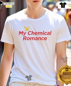 Official My Chemical Romance logo T-shirt featuring iconic band design, perfect for fans of emo and alternative music.