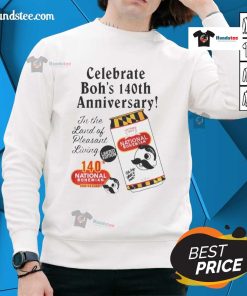 Official National Bohemian Celebrate Bohs 140th Vintage Anniversary Graphite Sweatshirt showcasing classic design and logo.
