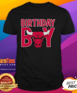 Official NBA Birthday Boy Chicago Bulls retro bold logo T-shirt featuring vibrant graphics and classic design.