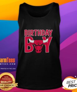 Official NBA Birthday Boy Chicago Bulls Retro Bold Logo Tank Top featuring iconic team logo and vibrant colors.