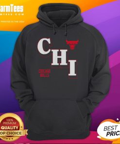 Official NBA Chicago Bulls angled logo hoodie featuring vibrant team colors and stylish design for fans.