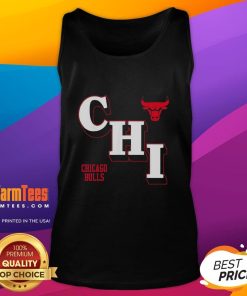 Official NBA Chicago Bulls angled logo tank top featuring bold graphics and a stylish design perfect for fans.