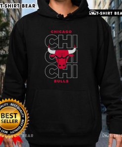 Alt Text: Official NBA Chicago Bulls Stacked City Logo Repeat Hoodie featuring vibrant team colors and iconic logo design.