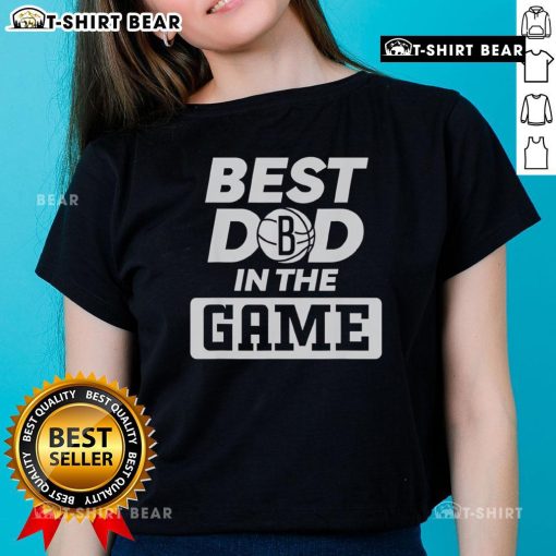 Official NBA Father's Day 'Best Dad in the Game' Brooklyn ladies tee, perfect gift for basketball-loving fathers.
