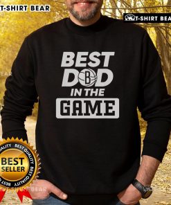 Alt Text: Official NBA Father's Day Best Dad in the Game Brooklyn Sweatshirt featuring bold graphics and comfortable design.