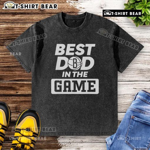 Official NBA Father's Day 'Best Dad in the Game' Brooklyn washed t-shirt, perfect gift for basketball-loving dads.