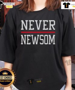 Official Never Newsom Ladies Tee featuring a stylish design, perfect for supporters of the Never Newsom campaign.