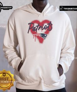 Alt Text: Official New England Patriots Football Spray Heart Hoodie featuring team colors and logo for fans and athletes.