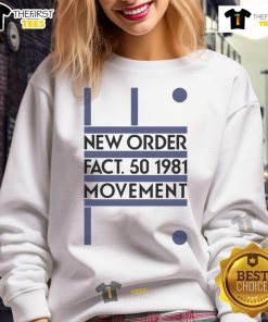 Alt Text: Official New Order Movement 1981 sweatshirt showcasing vintage band logo and design, perfect for fans and collectors.