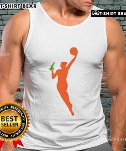 Alt Text: Official New WNBA Logo sex toy meme tank top featuring a humorous design for basketball fans.