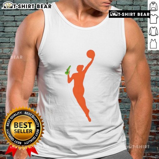 Alt Text: Official New WNBA Logo sex toy meme tank top featuring a humorous design for basketball fans.