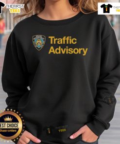 Official New York City Police Department Traffic Advisory Sweatshirt featuring the NYPD logo and vibrant design.