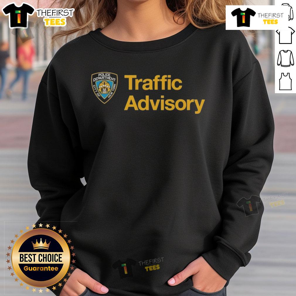 Official New York City Police Department Traffic Advisory Sweatshirt Official New York City Police Department Traffic Advisory Sweatshirt featuring the NYPD logo and vibrant design.
