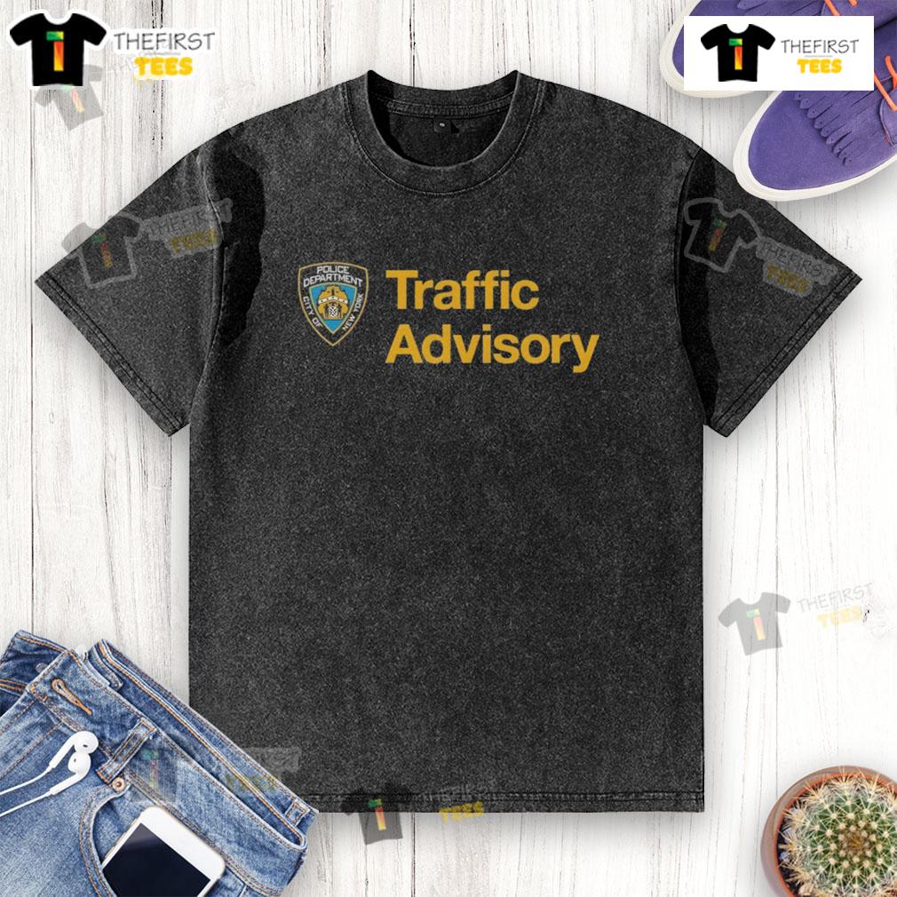 Official New York City Police Department Traffic Advisory Washed T Shirt Official New York City Police Department Traffic Advisory washed t-shirt featuring police emblem and traffic safety message.