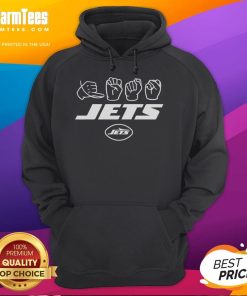 Youth love sign hoodie featuring New York Jets football homage design, perfect for young fans and stylish game day wear.