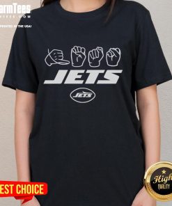 Official New York Jets Football Homage youth tee featuring love sign hand signals for ladies, perfect for team spirit.