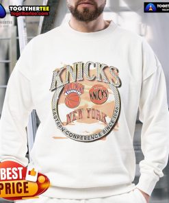 Alt Text: Official New York Knicks Eastern Conference Classics Crown Jewels Sweatshirt, showcasing team pride and vintage style.