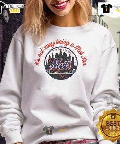 Official New York Mets 'It's Not Easy Being A Mets Fan' MLB sweatshirt in blue, perfect for dedicated baseball fans.