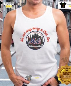 Official New York Mets 'It's Not Easy Being A Mets Fan' MLB tank top showcasing team spirit and fan pride.
