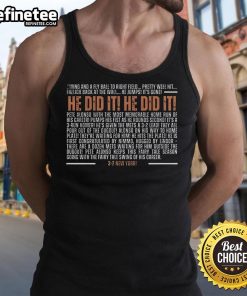 Official New York Mets Pete Alonso Howie Rose playoff call tank top featuring iconic 'He Did It!' phrase.