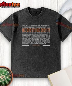 Alt Text: New York Mets Pete Alonso Howie Rose playoff call t-shirt featuring 'He Did It! He Did It!' slogan.