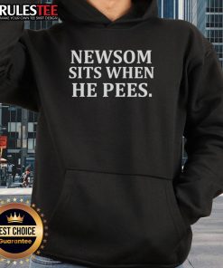 Official Newsom Sits When He Pees Hoodie featuring a humorous design, perfect for political satire and casual wear.