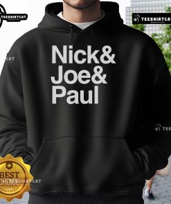 Official Nick Joe Paul Hoodie featuring stylish design and vibrant colors, perfect for fans and casual wear.